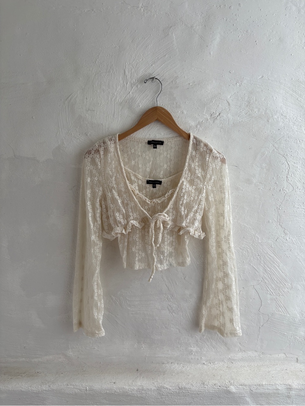 Pacsun boho cream lace 2 piece set